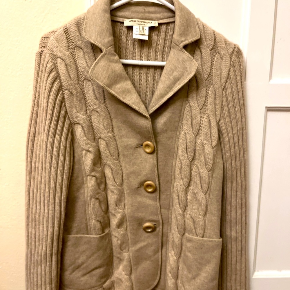 Women's Tan Cable Knit Blazer